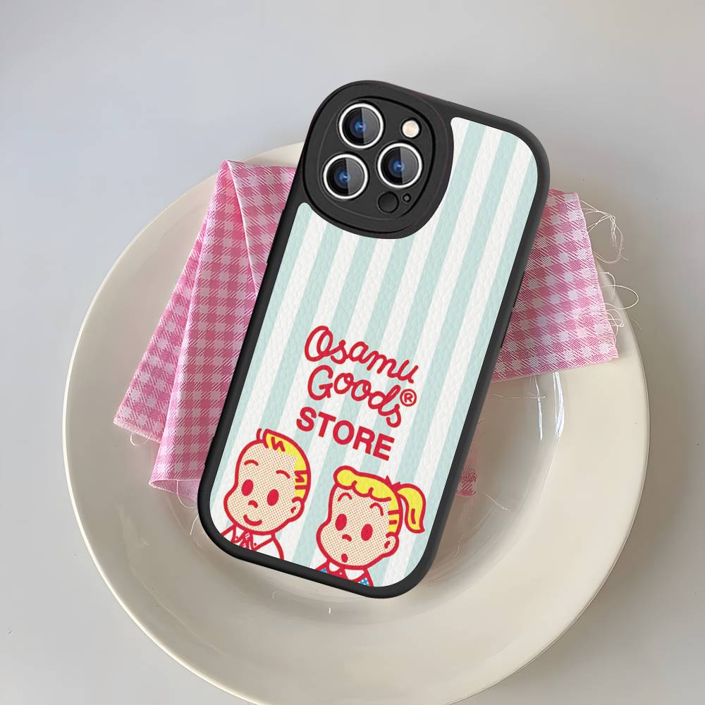 Модный чехол для телефона Osamu Goods для IPhone 16 15 14 13 12 11 Pro Max Plus Ударопрочный кожаный чехол