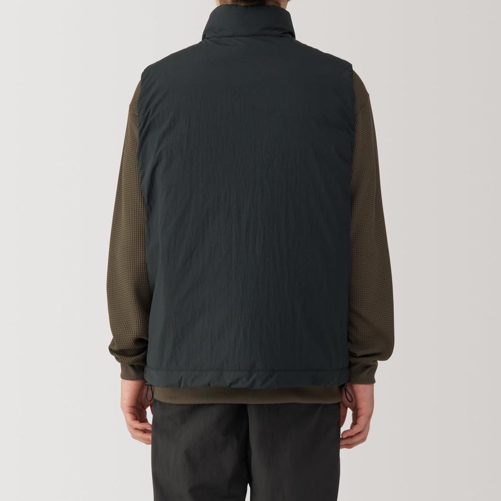 MUJI Men's Water-Repellent, Washable, Padded Walking Vest, AG003A4A, Black, Men's XL