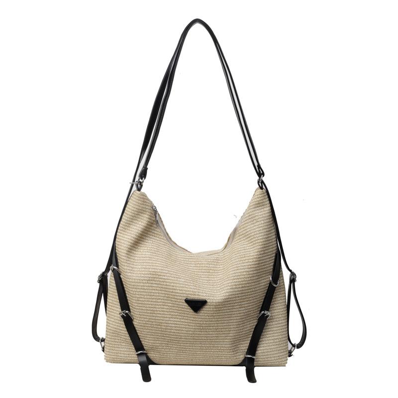 Летняя сумка-тоут большой вместимости, соломенная сумка для студенток колледжа 2024 года, новый повседневный рюкзак, сумка-мессенджер на одно плечо