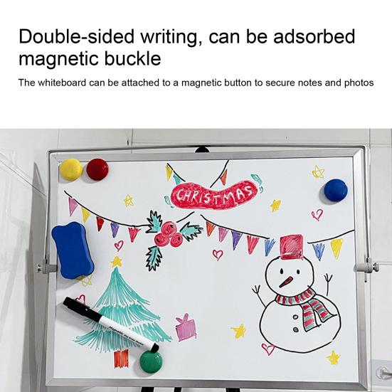 Desktop Whiteboard Double-Sided Magnetic with 360 Degree Rotatable Bracket Portable Writing Board for Home Office
