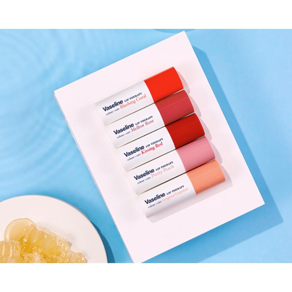 Vaseline Lip Therapy Color Care Lip Balm, 01 Kissing Red, 4.2g, 4 Pieces