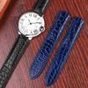 Classic Crocodile Leather Watch Strap for Cartier Blue Balloon WSBB0025 W69012Z4 Polo Men's Women's Watchband 8x14mm 12x20mm Bracelet
