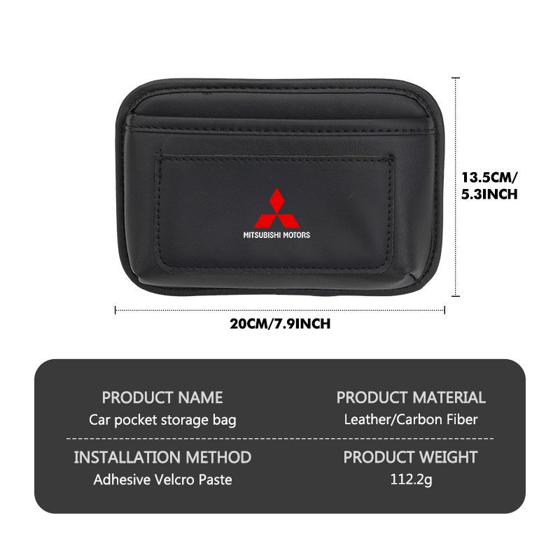 cxdjmy1 Car Logo Mini Door Armrest Handle Storage Bag Bracket Accessories For Mitsubishi Lancer ASX Pajero Mirage Attrage Xpander