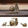 Tea Table Sculpture Vintage Bronze Snail Sculpture, Metal Animal Statue, Slow Living Desk Life Decor for Home Office Table, Garden Yard Ornament Gift