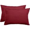 Set of 2 Percale Pillowcases Pure Combed Cotton Long Fibers 80 Threads/cm² South Wind - Carmine - Set of 2 Pillowcases 50 X