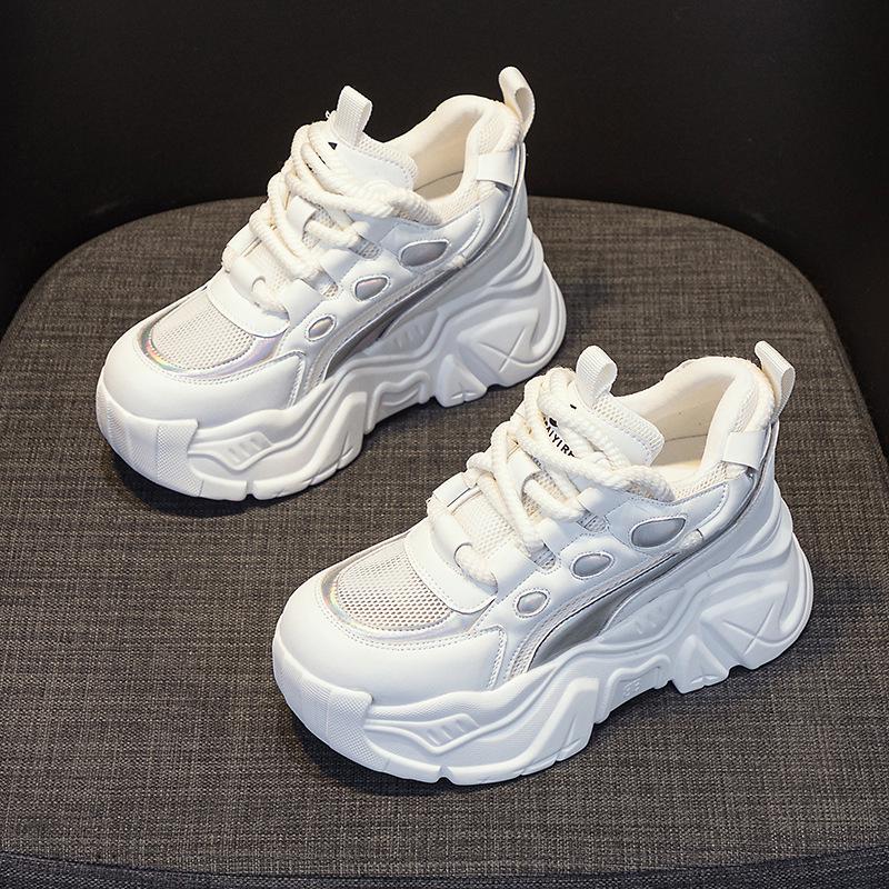 Весна 2025 г. Модные женские туфли Daddy на платформе, увеличивающие рост - повседневная модная спортивная обувь