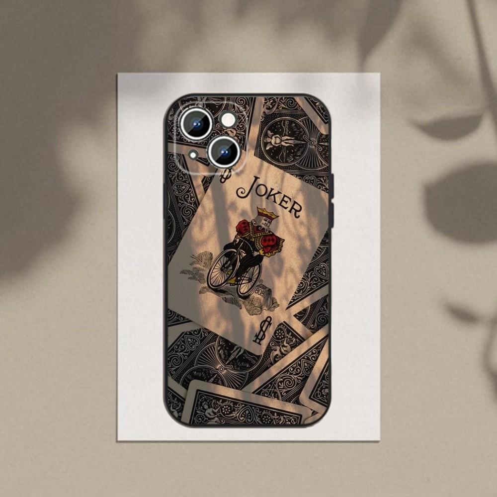 Poker Playing Card Phone Case Phone Case For Apple iPhone 15,14,13,12,11,XS,XR,X,8,7,Pro,Max,Plus,mini Silicone Black Cover
