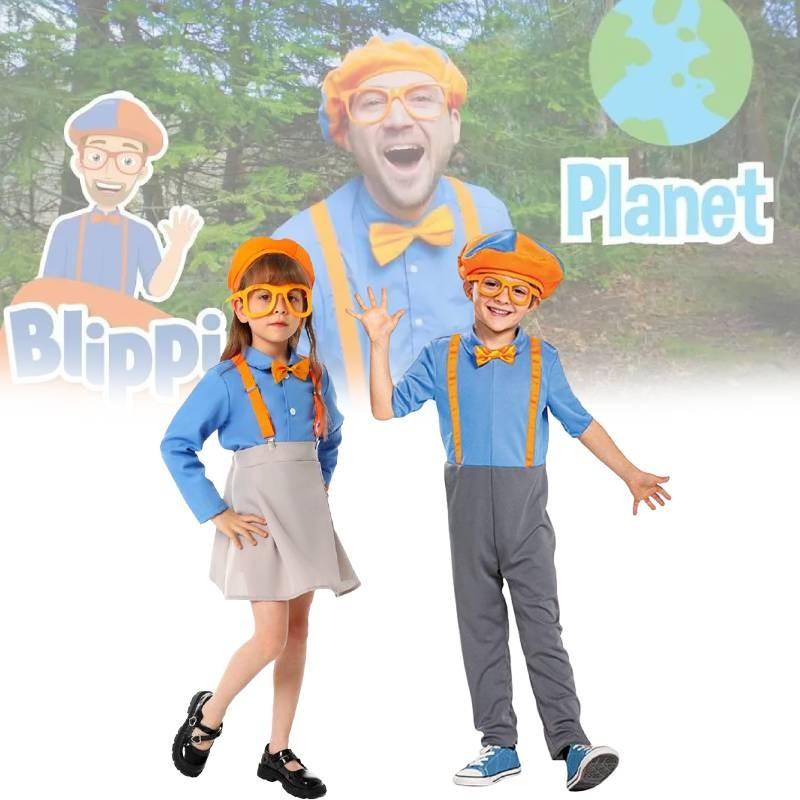Детский костюм Blippi для вечеринки в честь Всемирной недели книги с полиэстеровой тканью для детей от 3 до 8 лет