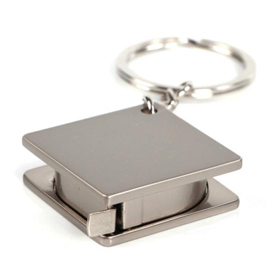 Mini Stainless Steel Retractable Measure Tape Ruler Keychain Key Ring Pendant