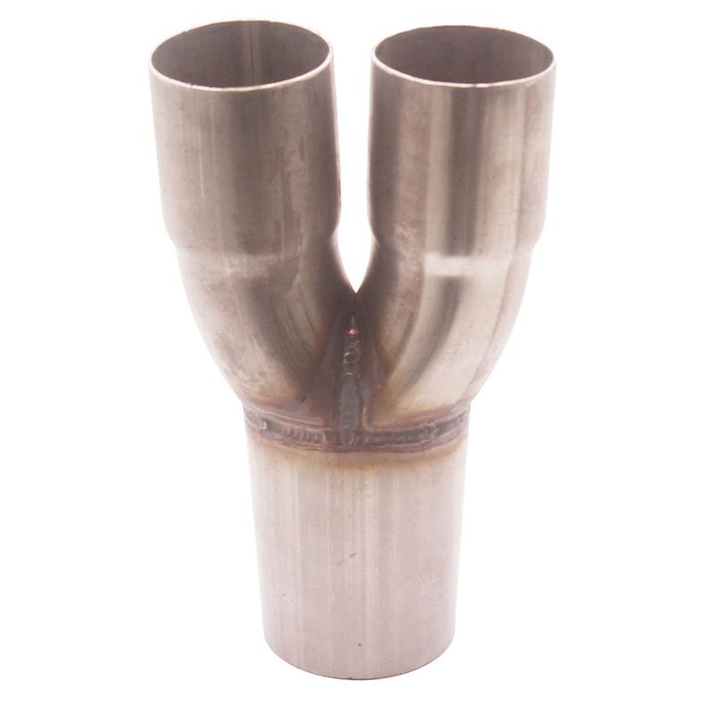 2-1 Stainless Exhaust Merge Collectors Dual 2" ID to Single 2.5" OD Silver