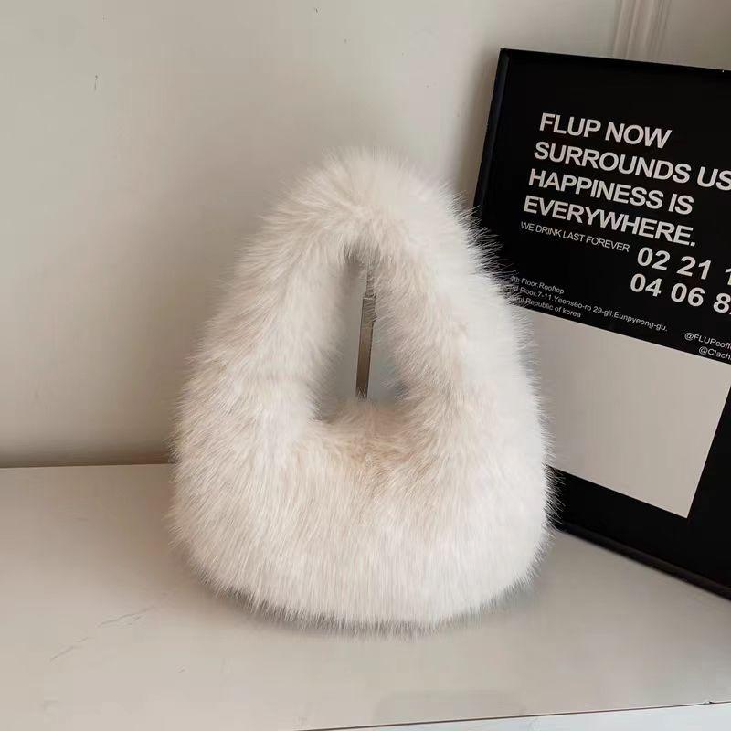 Korean Style Plush Dumpling Bag - 2025 Women's High-Value, Versatile Furry Handbag