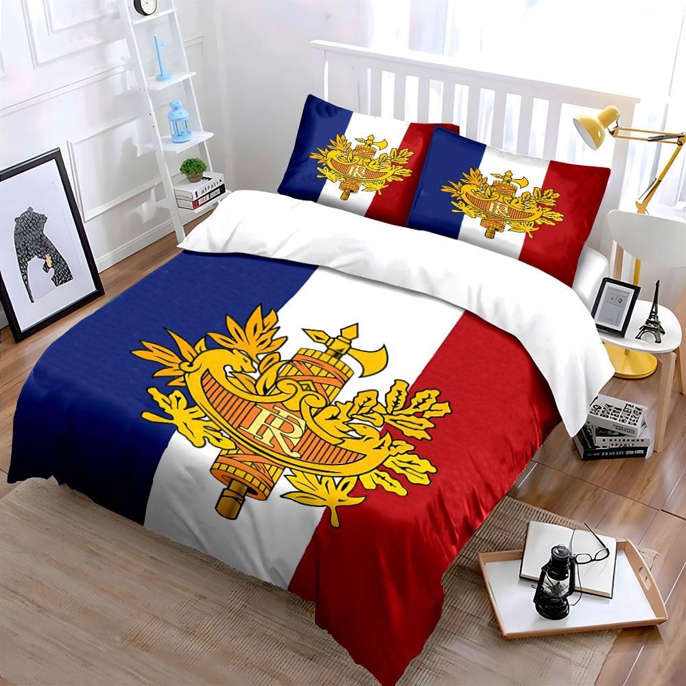 French Flag Bedding Set Bedding Duvet Cover Set Duvet Cover Pillowcases (1 * Duvet Cover 2 * Pillowcases, without duvet insert)