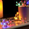 Solar Powered Flower String Lights 7m/22.97ft 50pcs Cherry Blossoms Colorful LEDs Fairy Light