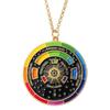 Adjustable Chain Color Wheel Necklace Unique Palette Pendant Fashion Rotating Round Pendant  Gift
