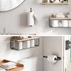 Stainless Steel Paper Towel Holder Adhesive Wall Mount Napkin Storage Rack  Bathroom
