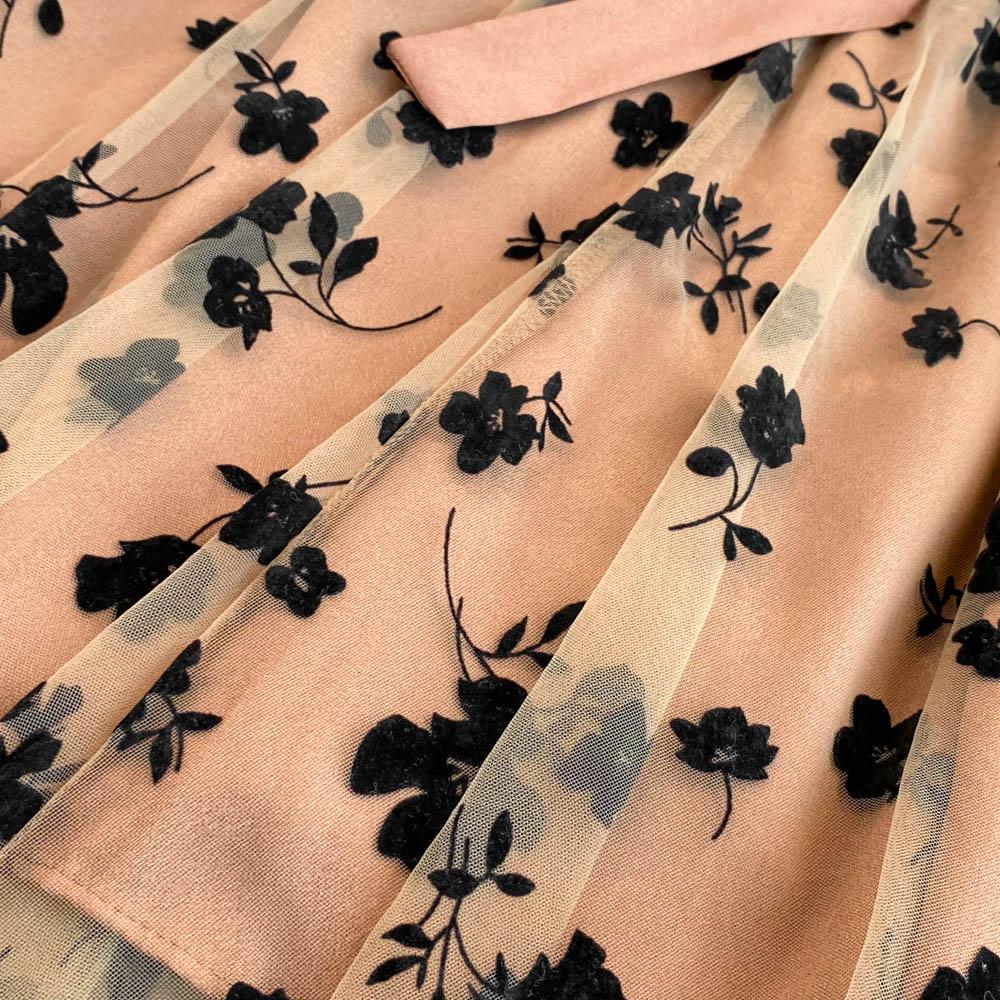 RUGOD Summer Retro Embroidered Waist Slim A-line Dress Elegant Large Swing Long Dress