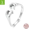 S925 Silver Hands Than Heart Open Ring Simple Design Love Ring Jewelry Scr902