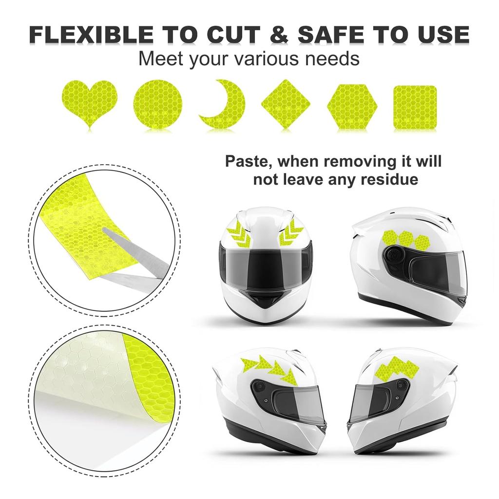 High Reflective Sticker Tape Bike Fluorescent Warning MTB Stickers Cycling Bicycle Tapes Helmet Motorcycle Scooter DIY