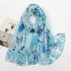 New Fashion Commuter Floral Print Versatile High-quality Balinese Yarn Cotton Linen Feel Women's Soft Scarf Sun Protection