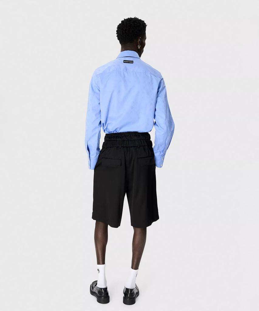 MARINE SERRE (M) Moonogram Jacquard Cotton Long Sleeve Shirt Chambray Blue