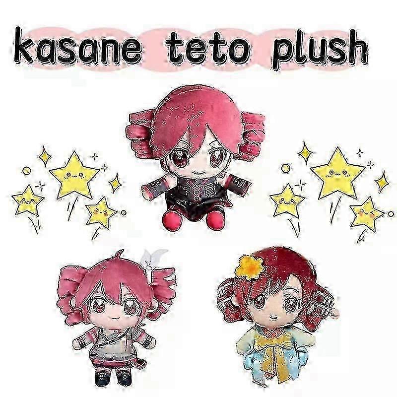 Shibingsheng 20cm Kasane Teto Plush Toy Soft Doll Stuffed Plushies Figure Anime Cosplay Cartoon Birthday Present Christmas Gift For Fans Girl - DSW