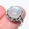 Подарочное кольцо из стерлингового серебра 925 пробы с натуральным радужным лунным камнем S.7 m3W43