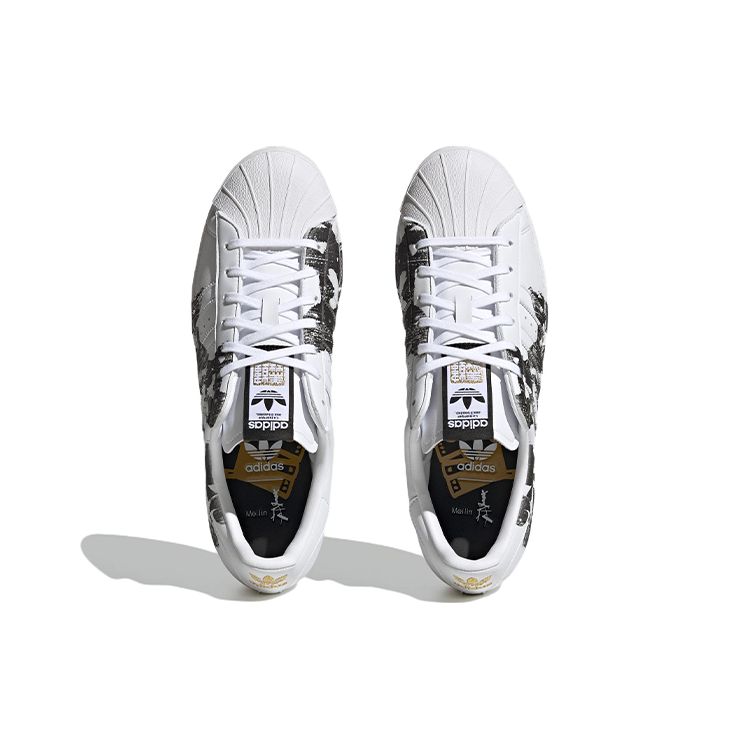 Adidas Originals Han Meilin X  Superstar 80S Dog Leather Low-Top Sneakers Unisex Sneakers White Black ID4387