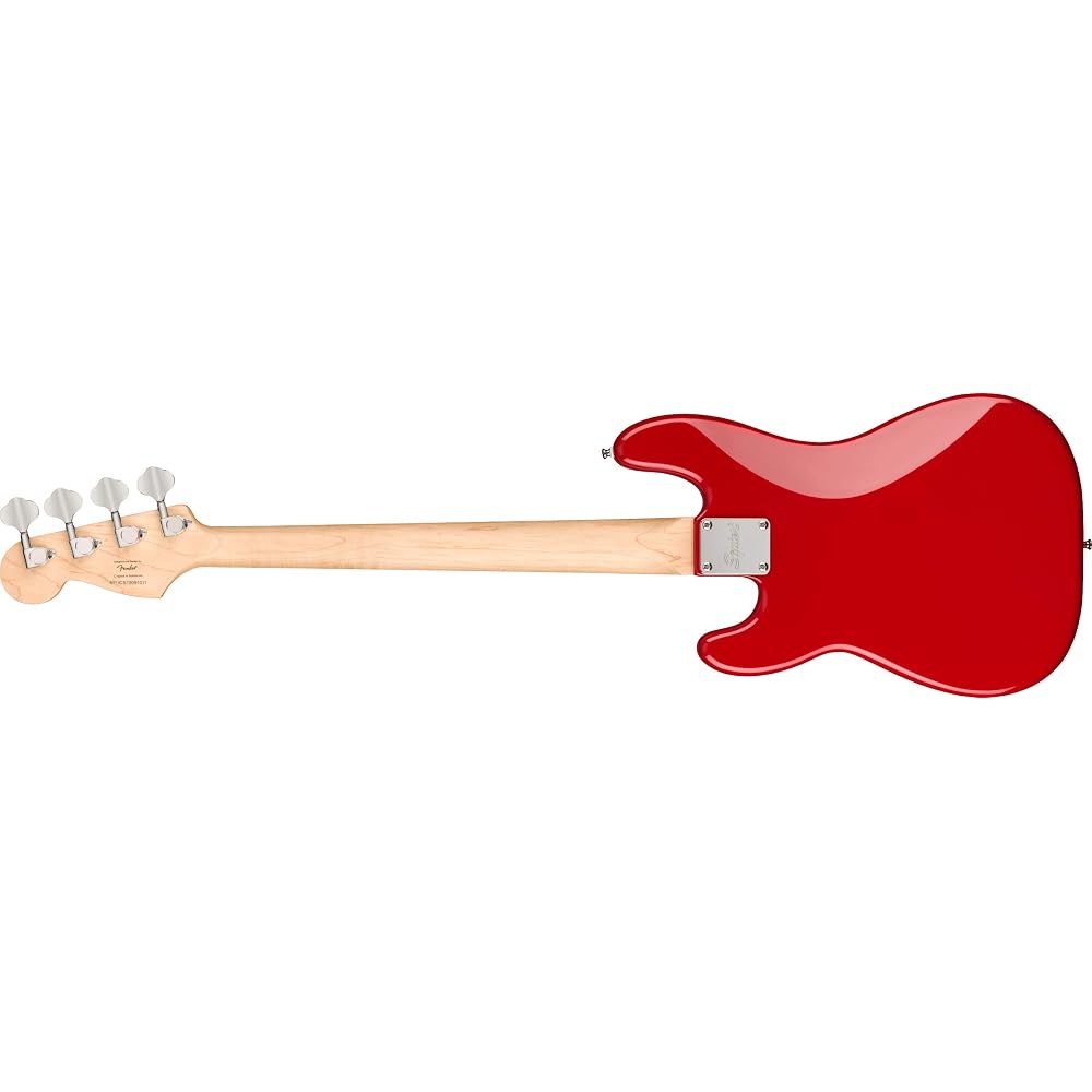 Squier Mini P Bass® Electric Bass, Laurel Fingerboard, Dakota Red 370127554 (Soft Case Included)