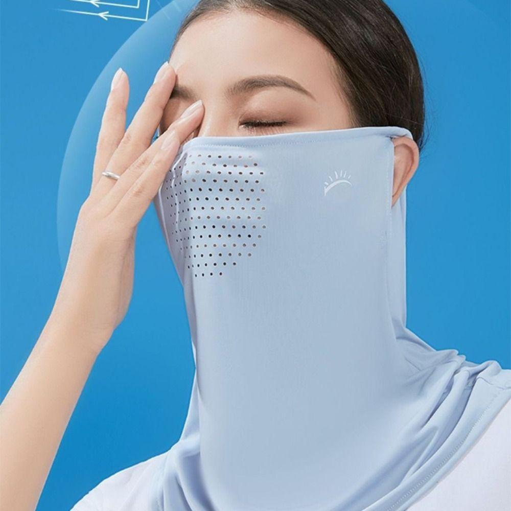 Summer Face Scarves Face Cover Solid Color Sunscreen Face Scarf Breathable Neck Wrap Cover Golf