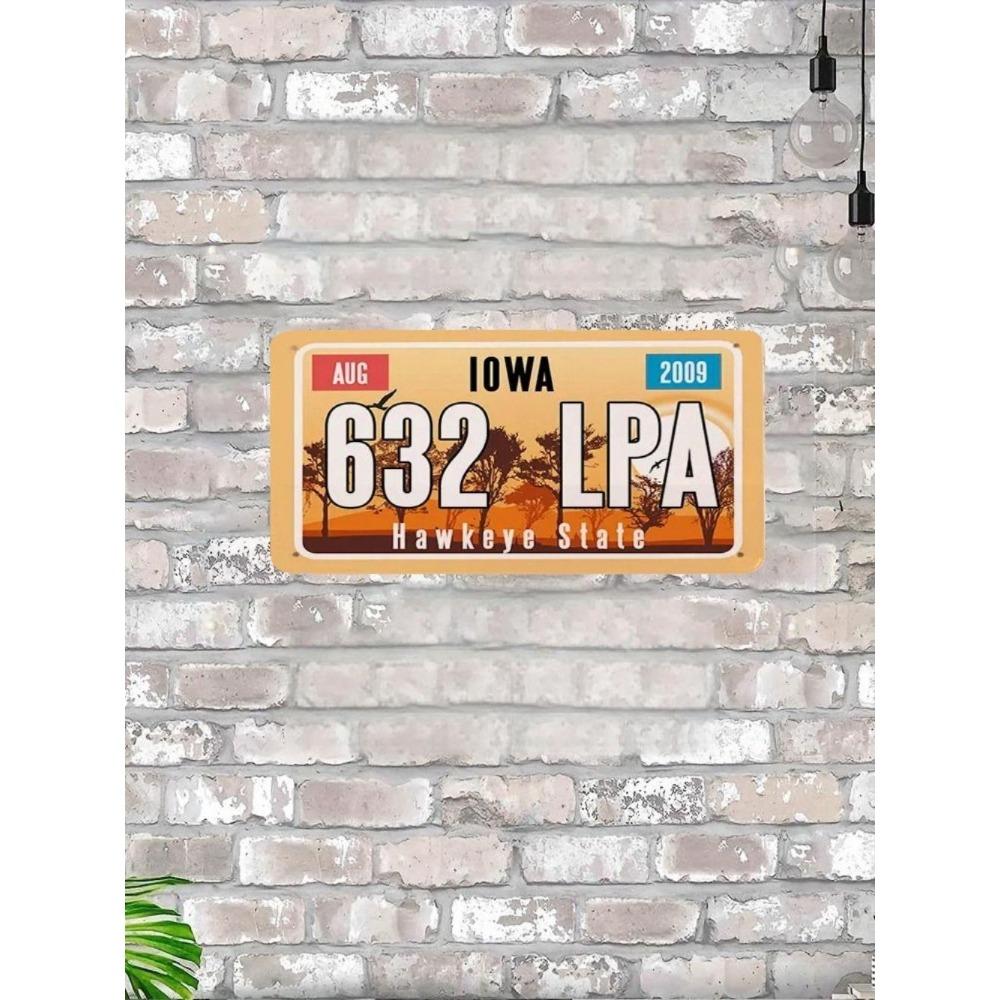 U.S. License Plate, U.S. Car License Plate, Metal, 15x30 Cm.