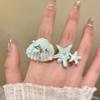 KT cat starfish shell open ring cute niche design high sense fashion versatile temperament jewelry women