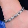Роскошный серебряный браслет S925 с квадратными звеньями для мужчин, браслет из стерлингового серебра с цепочкой ручной работы, уникальный подарок для него