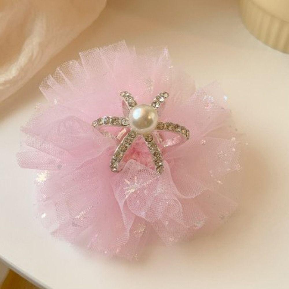 Lovely Sweet Zinc Zinc Alloy Rhinestone Gauze Tiara Crown Hair Clip Headwear Hair Accessory Girl Hairpin