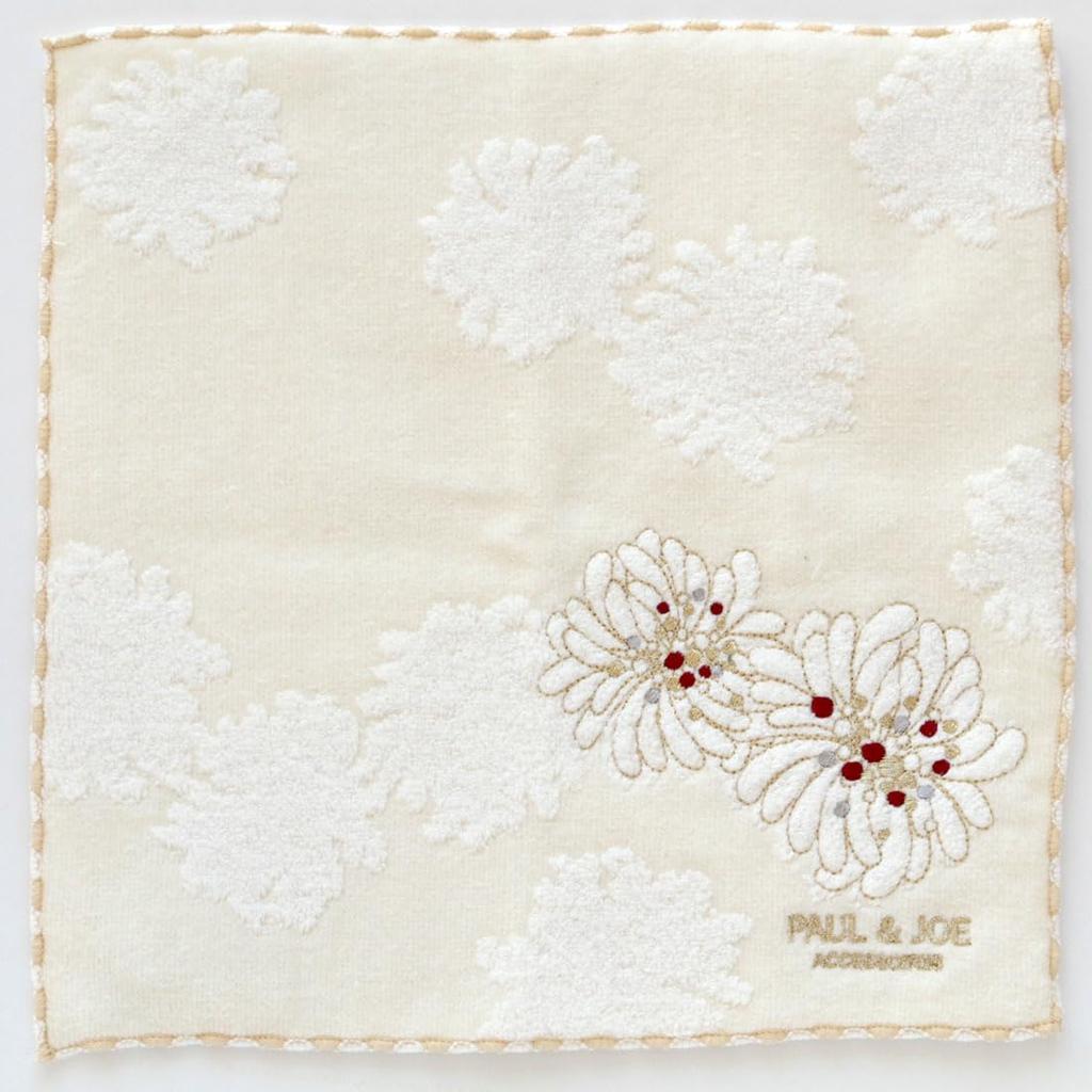 Paul Joe Towel Handkerchief with Chrysanthemum Embroidery Towel Hand Towel 25cm [PAUL&JOE ACCESSOIRES] & (Ivory) Women's Approx. 000287-0004-02