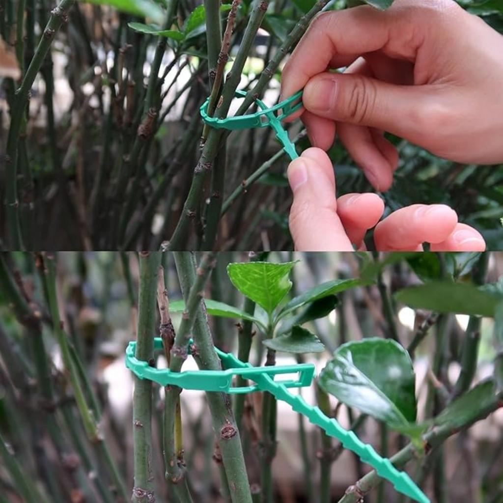30 Pcs Green Adjustable Plant Ties Flexible Garden Plant Tie Multi-Function Sturdy Garden Plant Twist Tie Plastic Garden Ties Plant Support Tree Shrub