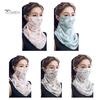 Дышащий 5 шт. женский цветочный принт солнцезащитный шарф-шапка для лица маска