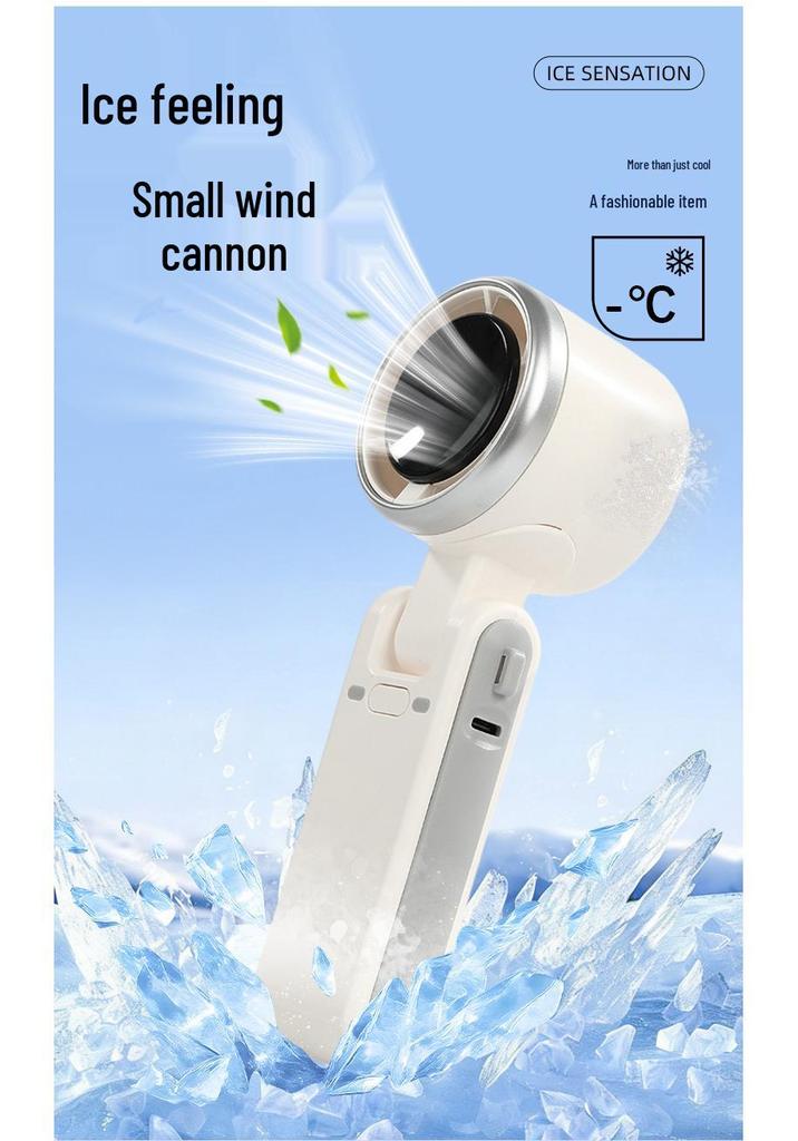 Foldable Handheld Fan with Ice Pack - Portable 199-Gear Cooling Fan for Outdoor Use