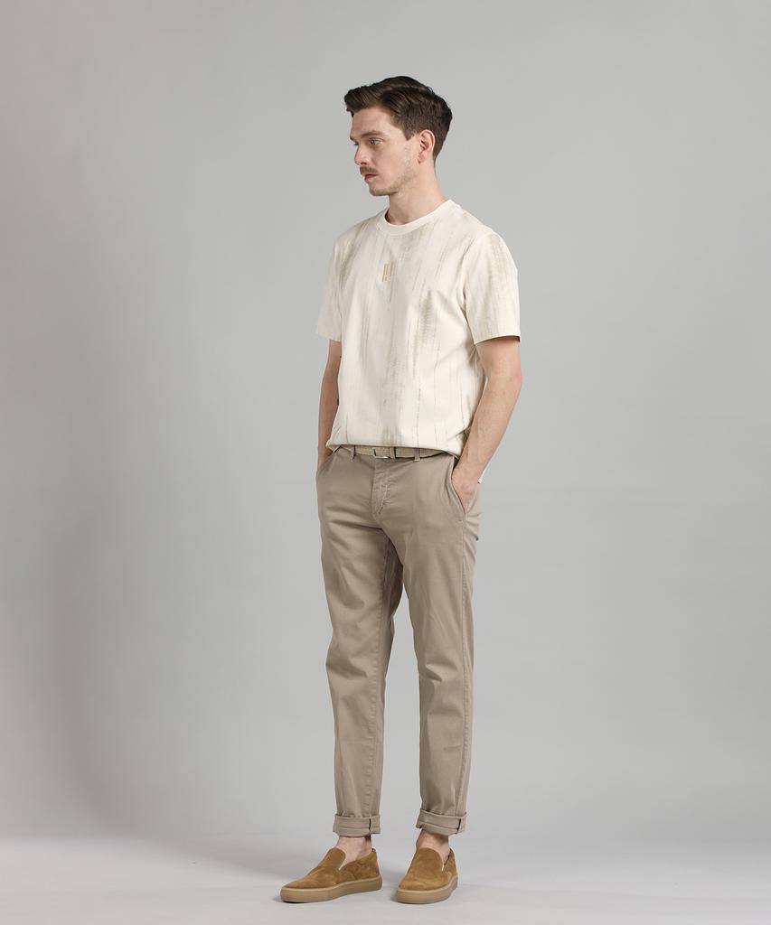 PANICALE Beige Regular Fit Cotton Chino Pants