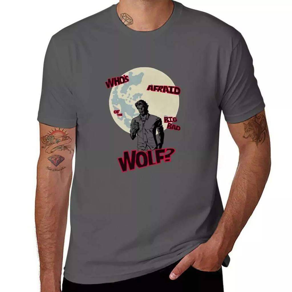 Who's Afraid of The Big Bad Wolf? T-Shirt plus sizes sweat plain t shirts men