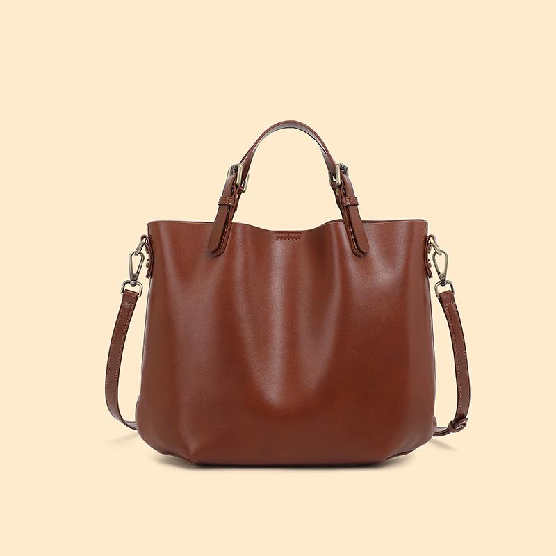 Genuine Leather Women's Bag Luxury Designer Shoulder Bag Fashion Cowhide Handbags Women Crossbody Bucket Bags
