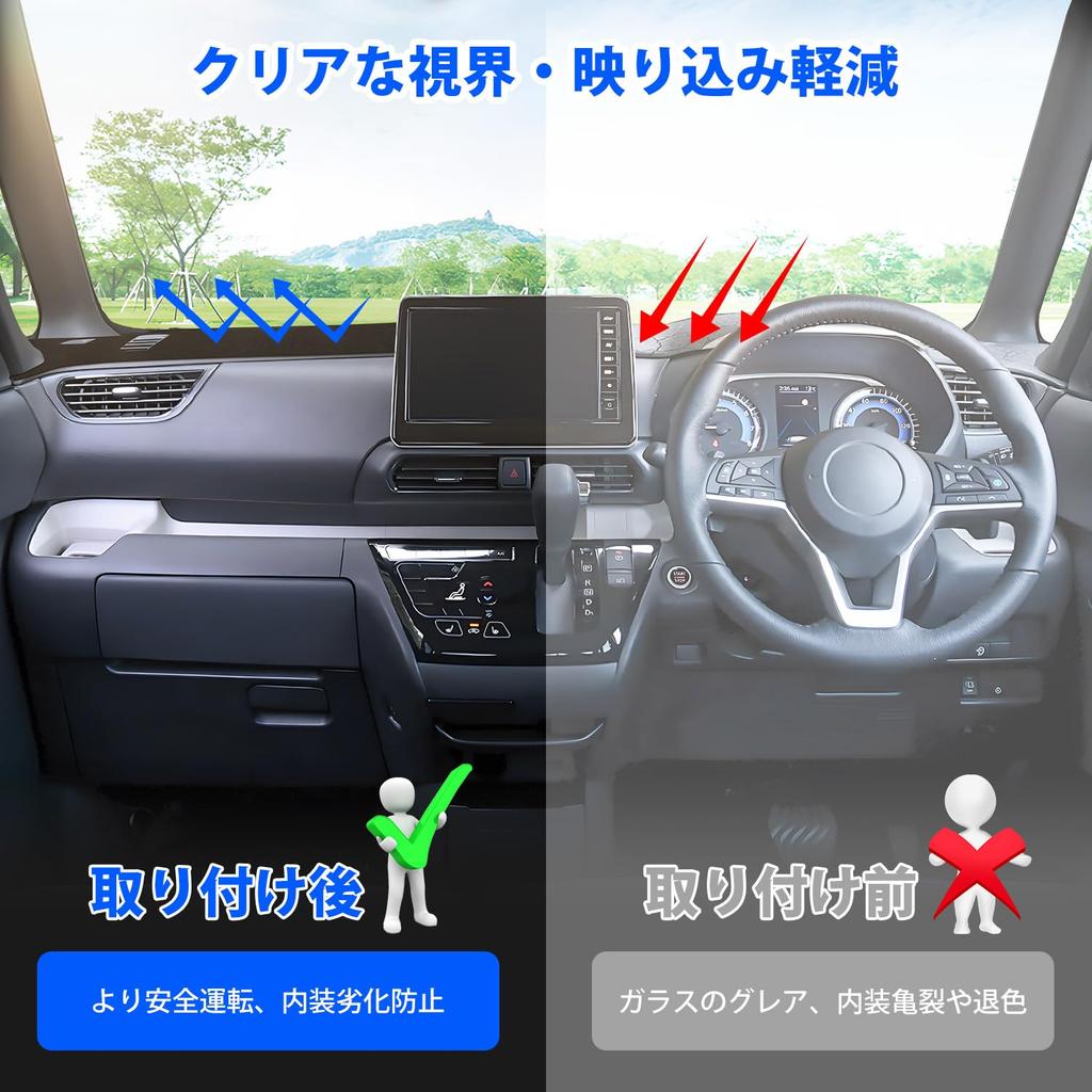 Коврик на приборную панель CARVANTA для Mitsubishi New Delica Mini, чехол на приборную панель для моделей Delica Mini и B38A с апреля 2023 года, уменьшает солнечный свет и предотвращает