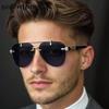 Steampunk Oversized Rimless Pilot Sunglasses Men  Luxury Brand Trendy Oval Metal Punk Sun Glasses Retro Outdoor Shades UV400