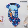 Комплект купальника с короткими рукавами и рисунком для мальчиков 2024 года с шапочкой для плавания и плавками