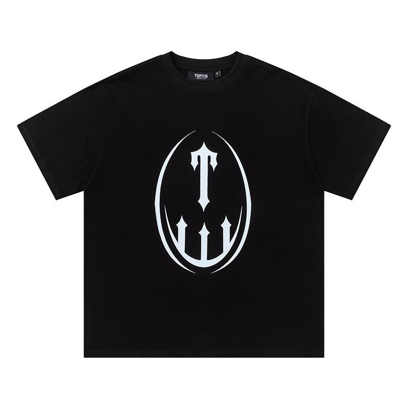 Cross-border new graffiti letter printing European and American street trendy brands loose and versatile casual men's and women's short-sleeved round
