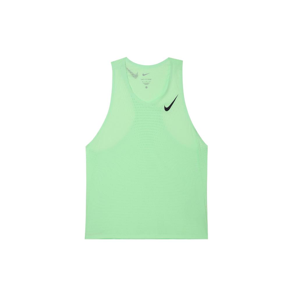 Nike Dri-FIT ADV AeroSwift Solid Logo Running Breathable Moisture-Wicking Crew Neck Sleeveless Tank Men Tops Steam-Green FN4231-376