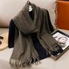 New Winer Warm Cashmere Scarf for Women Fashion Solid Thick Blanket Pashmina Shawl Wrap Female Bufanda Echarpe Foulard