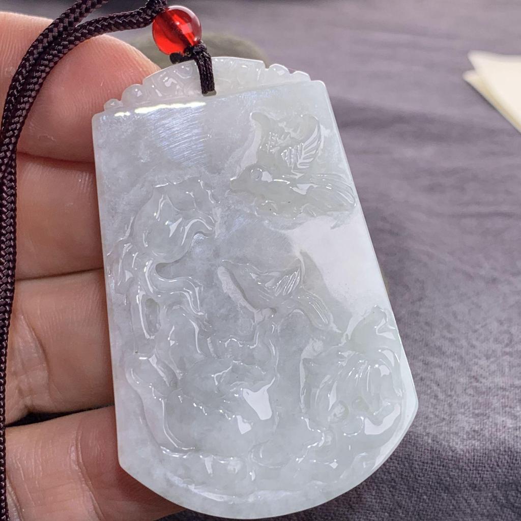 Burma A-Grade Natural Jade Leaf Pi Xiu Pendant