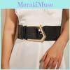 Vintage Style Wide Waist Belt With Irregular Metal Buckle For Womens Apparel