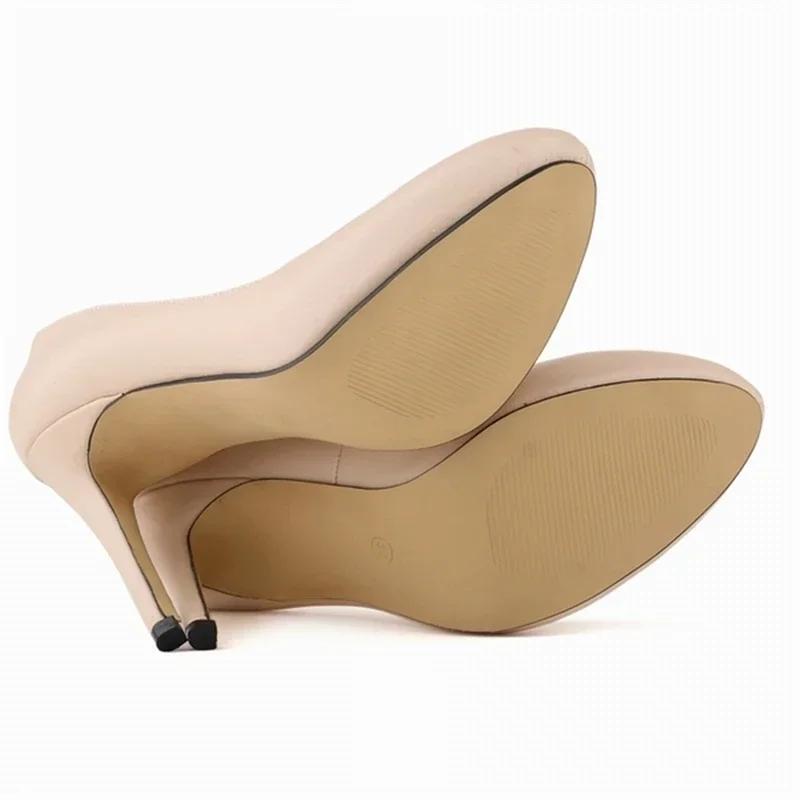 Женские туфли-лодочки сексуальные 11 см круглый носок матовая искусственная кожа сексуальные высокие каблуки платформа телесного черного цвета офисные женские туфли для суда красные свадебные туфли