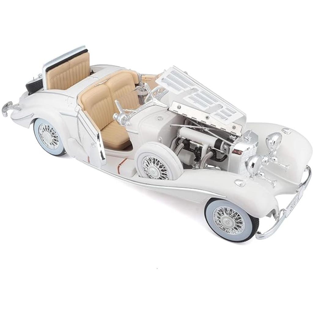 Maisto Mercedes Benz 500 K Type Specialroadster 1936 Premier Sea Edition Модель автомобиля Литая модель мини-машины Белый 1/18 Mercedes-Benz Off-road [Предмет]